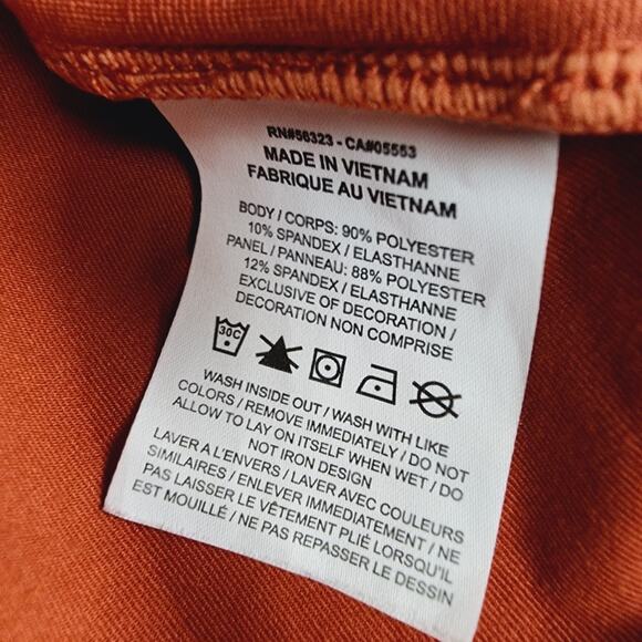 Nike Icon Clash Logo Print Mock-Neck Long Sleeve Top Terracotta Burnt Orange XS - Picture 9 of 12